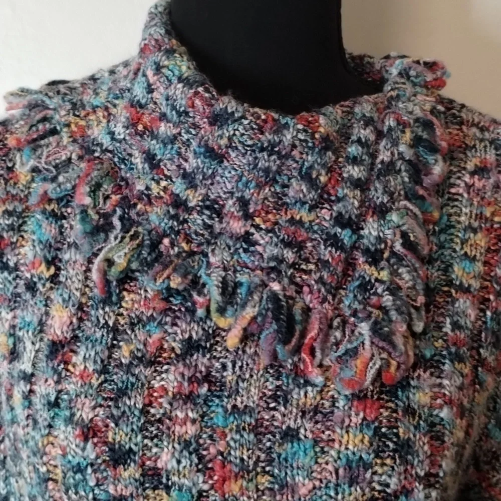 Alfred Dunner multicolored cowl neck pullover sweater Sz PXL